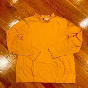 J. CREW WOMEN'S GOLDENROD FRILL MOCK TURTLENECK